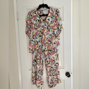 Jane + Delancey Colorful Tropical Monstera Print Two-Piece Set